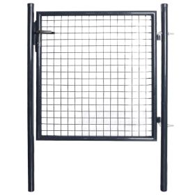 Mesh Garden Gate Galvanized Steel 33.7"x39.4" Gray