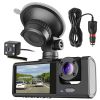 3 Channel Car DVR Dash Cam Video Recorder 1080P Front Inside Rear Camera G-Sensor Night Vision Parking Monitor Driving Vehicle Recorder