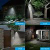 4-Pack LED Solar Motion Sensor Lights, CCTV-Like Wireless Outdoor Wall Lighting, Black