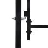 Fence Gate Double Door with Spike Top Steel 9.8'x4.9' Black