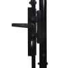 Fence Gate Single Door with Arched Top Steel 39.4"x68.9" Black