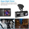 3 Channel Car DVR Dash Cam Video Recorder 1080P Front Inside Rear Camera G-Sensor Night Vision Parking Monitor Driving Vehicle Recorder