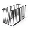 146" Extra Wide Baby Gate, 6-Panel Baby Pet Playpen, Fireplace Safety Fence, Foldable Barrier Gate, Black