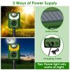 Solar Ultrasonic Animal Repeller with Flame Light USB Charge Motion Sensor Animal Repellent Chaser IP55 Waterproof Dog Raccoon Fox Skunk