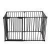 146" Extra Wide Baby Gate, 6-Panel Baby Pet Playpen, Fireplace Safety Fence, Foldable Barrier Gate, Black