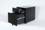 2 Drawer Mobile File Cabinet with Lock Metal Filing Cabinet for Legal/Letter/A4/F4 Size;  Fully Assembled Include Wheels;  Home/Office Design; BLACK