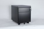 2 Drawer Mobile File Cabinet with Lock Metal Filing Cabinet for Legal/Letter/A4/F4 Size;  Fully Assembled Include Wheels;  Home/Office Design; BLACK