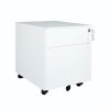 2 Drawer Mobile File Cabinet with Lock Metal Filing Cabinet for Legal/Letter/A4/F4 Size;  Fully Assembled Include Wheels;  Home/Office Design; WHITE