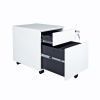 2 Drawer Mobile File Cabinet with Lock Metal Filing Cabinet for Legal/Letter/A4/F4 Size;  Fully Assembled Include Wheels;  Home/Office Design; WHITE