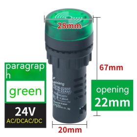 Flashing Sound And Light Buzzer (Option: Green ACDC24V Ordinary Models-ACDC Universal-Intermittent Sound)