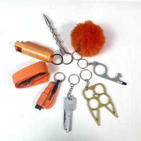 Lanyard Self-defense Key Chain (Color: Orange)