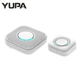 433MHZ Wireless Smart Doorbell LED Light 36 Songs Welcome Home Security EU US Pulg Button Doorbell (Color: A)