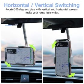 New Car Rearview Mirror Mount Phone Holder For iPhone  GPS Seat Smartphone Car Phone Holder Stand Adjustable Support (Color: White)