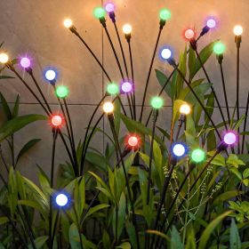 2Pcs Solar Firefly Lights Swaying Decorative Pathway Lamp IP65 Waterproof Landscape Patio Yard Night Light (Lighting Color: Colorful)