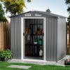 6 x 4 Feet Galvanized Steel Storage Shed with Lockable Sliding Doors