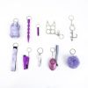 Self Defense Keychain Suit Personal Keychain For Girls Women Safety Key Ring With Hand Sanitizer Bottle Holder Pompom Whistle