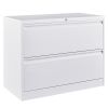 2 Drawer Lateral Filing Cabinet for Legal/Letter A4 Size, Large Deep Drawers Locked by Keys, Locking Wide File Cabinet for Home Office, Metal Steel