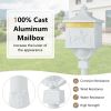 Retro Cast Aluminum Mailbox Security Postal Letter Box with Baffle Door