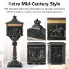 Retro Cast Aluminum Mailbox Security Postal Letter Box with Baffle Door